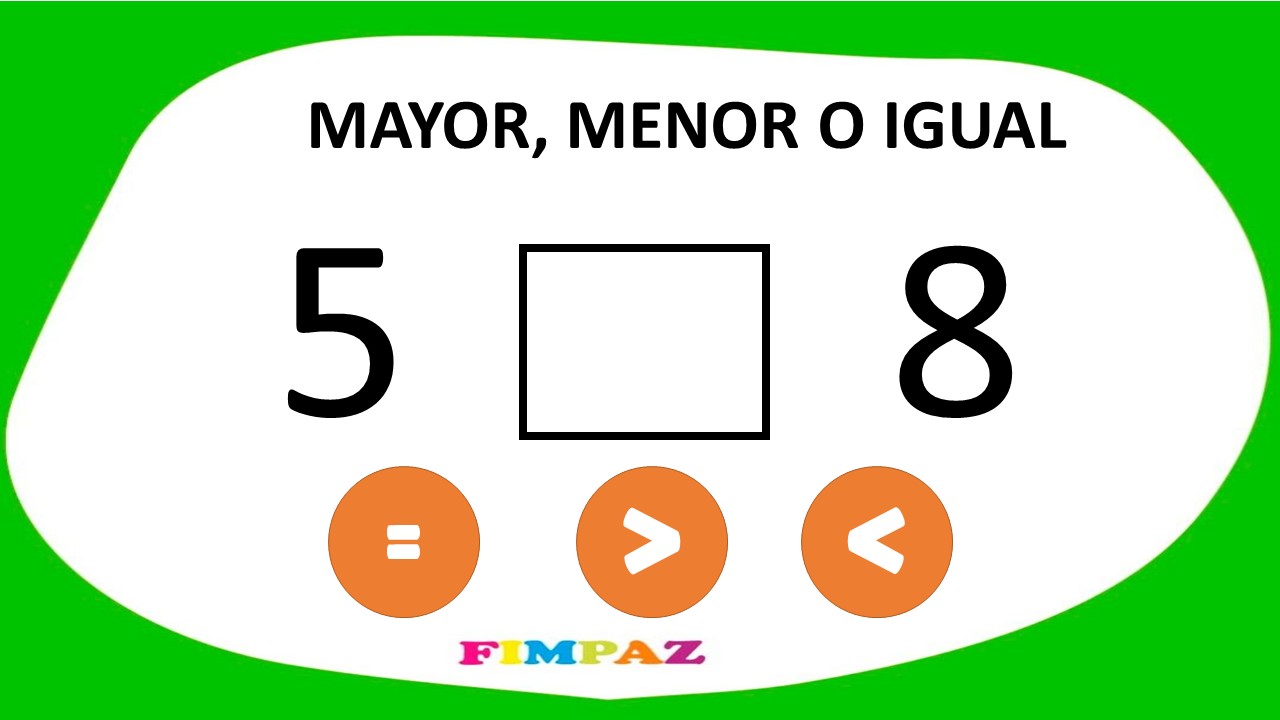 Mayor Menor Igual Matematicas